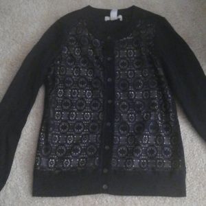 Banana Republic Detail Cardigan Black / Tan Sz S